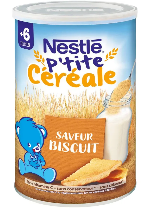 Nestlé---Ptite-ceréale-saveur-biscuit-dès-6-mois-biscuit-400g Nestlé - P'tite ceréale saveur biscuit dès 6 mois, biscuit (400g) Promotion Saisonnière