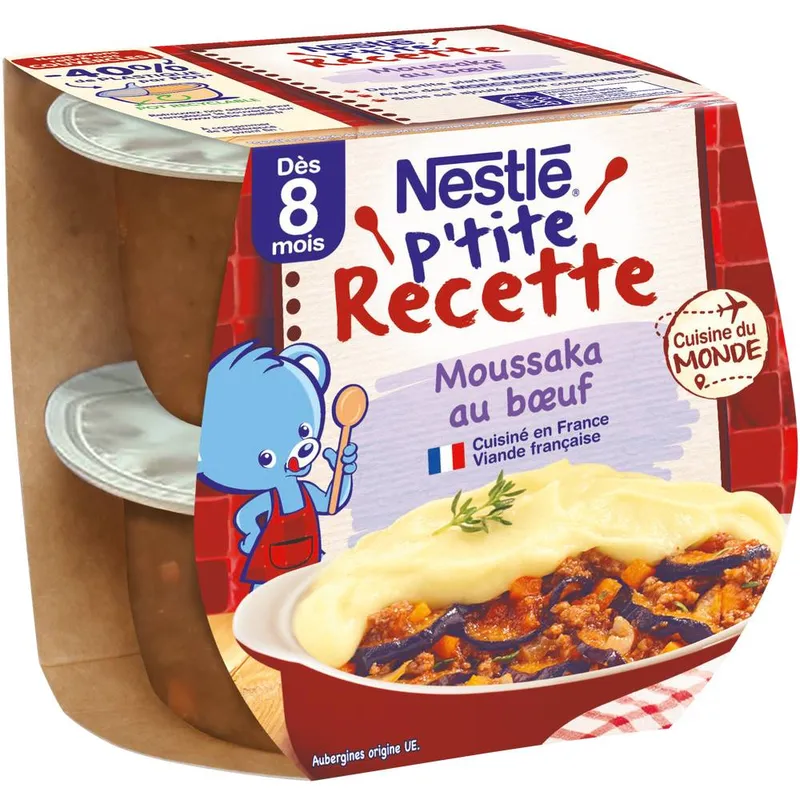Nestlé---Ptite-recette-moussaka-au-bœuf-dès-8-mois-400g Nestlé - P'tite recette moussaka au bœuf dès 8 mois (400g) Promotion