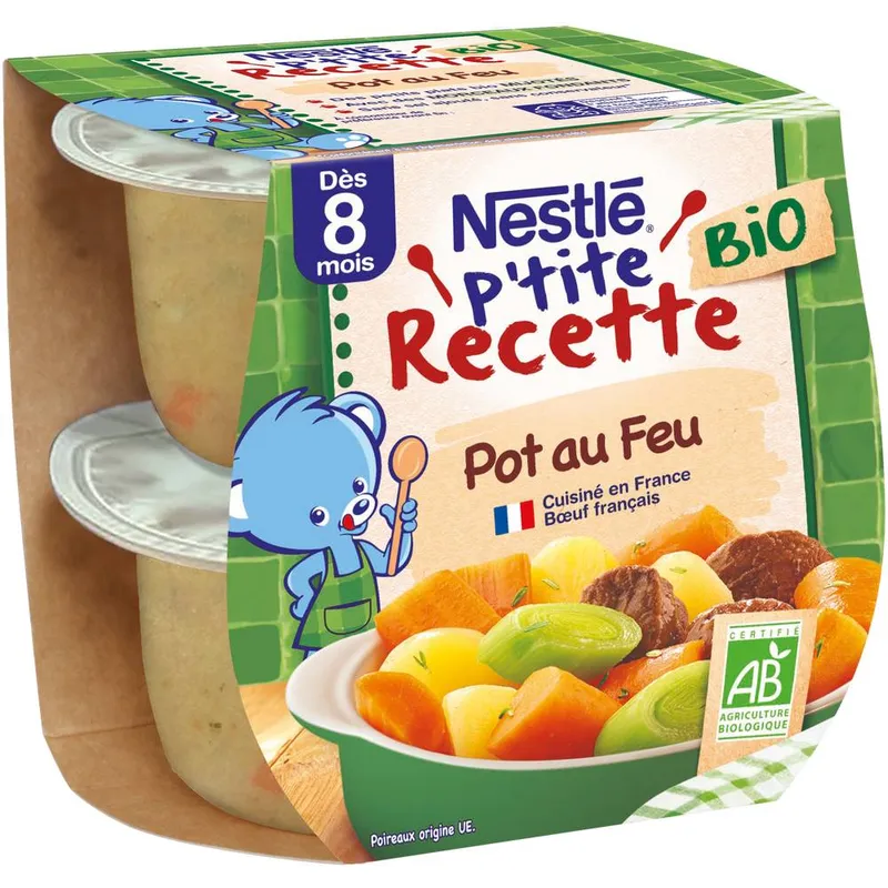 Nestlé---Ptite-recette-pot-au-feu-bio-dés-8-mois-380g Garantie Incluse Nestlé - P'tite recette pot au feu bio dés 8 mois (380g)