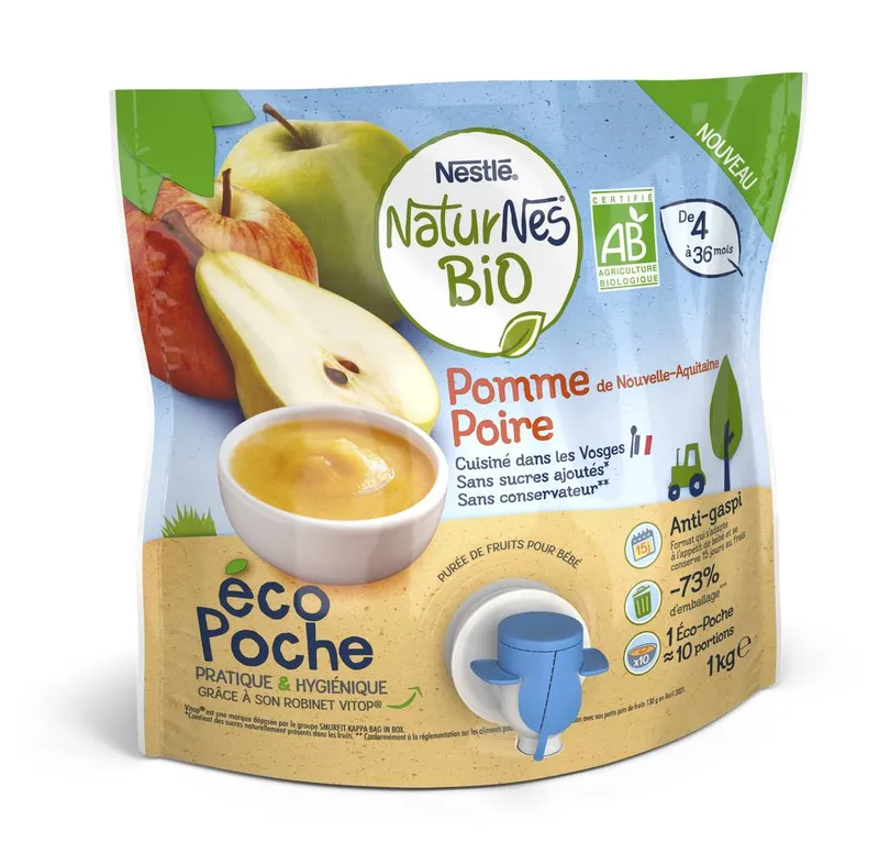 Nestlé-Natur-Nes-Bio---Pomme-poire-poche-pour-bébé-4-à-36-mois-1kg Nestlé Natur Nes Bio - Pomme poire poche pour bébé 4 à 36 mois (1kg) En Vogue
