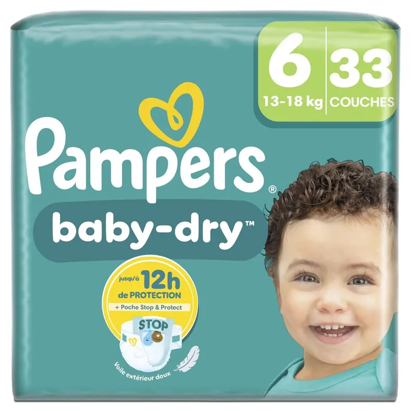 Pampers---Baby-dry-couches-13-18-kg-Taille-6-33 Pampers - Baby-dry couches 13-18 kg, Taille 6 (33) Artisanat