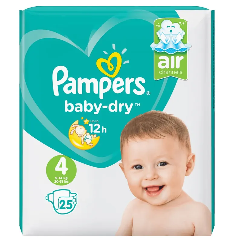 Pampers---Baby-dry-couches-9-à-14kg-4-25 Pampers - Baby dry couches 9 à 14kg, 4 (25) Meilleure Vente