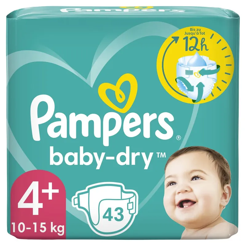 Pampers---Baby-dry-taille-4-10-15kg-123kg Pampers - Baby dry taille 4 10-15kg (1,23kg) Édition Limitée