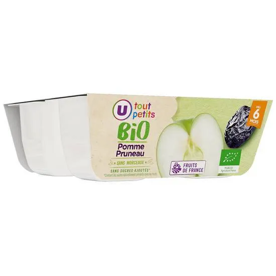 U-tout-petits---Pots-pour-bébé-dessert-dés-6-mois-bio-pomme---pruneau-4 U tout petits - Pots pour bébé dessert dés 6 mois bio, pomme - pruneau (4) Prix Promo