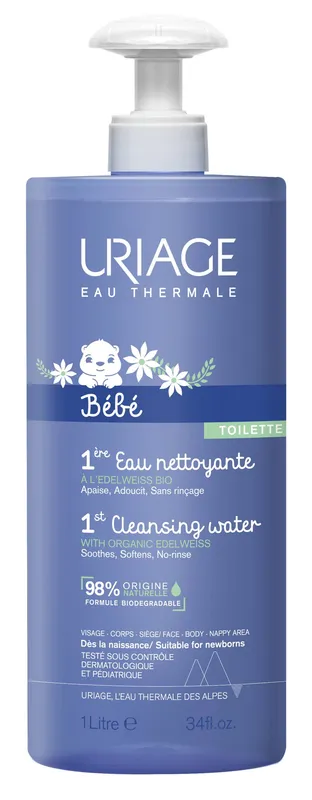 Uriage---Bébé-1ère-eau-nettoyante-1L Réduction Uriage - Bébé 1ère eau nettoyante (1L)