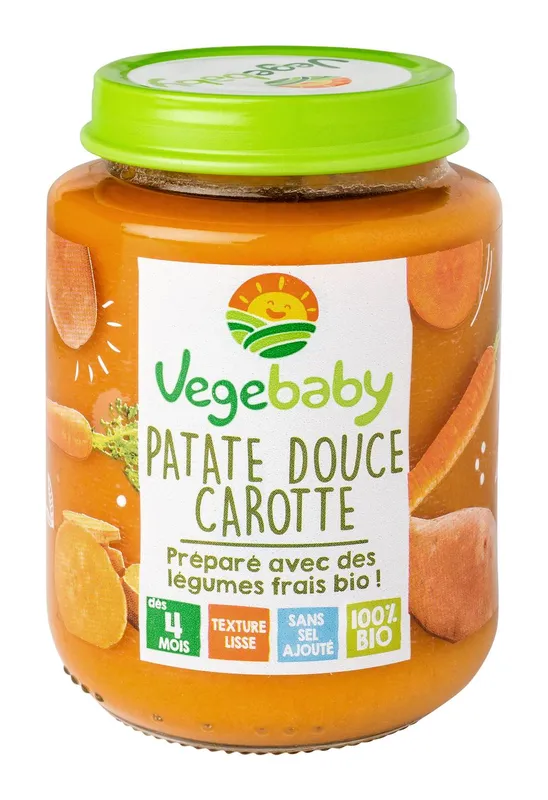Vegebaby---Patate-douce-carotte-bio-des-4-mois-190g Vegebaby - Patate douce carotte bio des 4 mois (190g) Haute Qualité