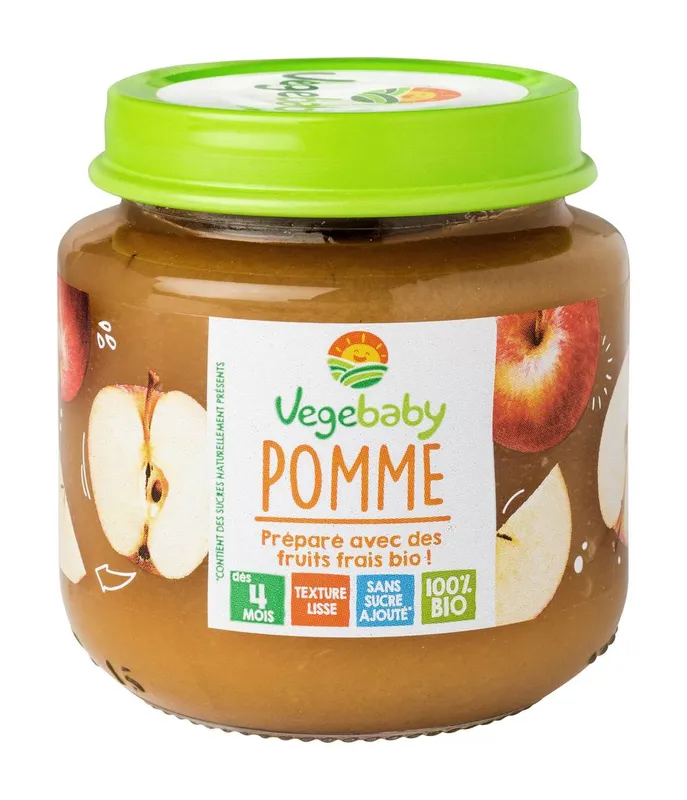 Acheter En Ligne Vegebaby - Pot bipack pomme bio 4 mois (240g)