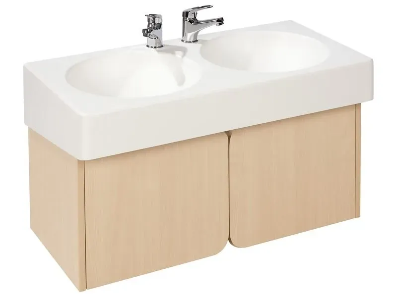 MEUBLE-LAVABO-EN-SOLIDSURFACE-DOUBLE-H-50-cm Expédition Rapide MEUBLE LAVABO EN SOLIDSURFACE DOUBLE H: 50 cm